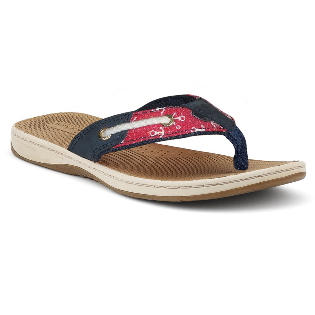 Sperry Seafish Womens Flip Flops, Sailor, medium