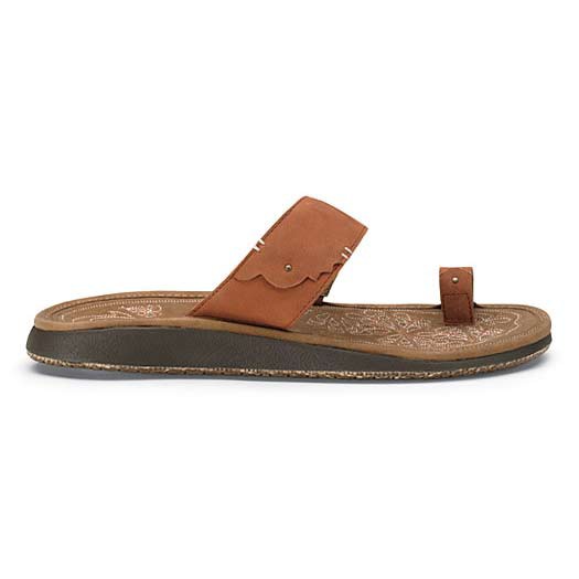 Olukai Hauhoa Womens Sandals, Cognac-Toffee, medium