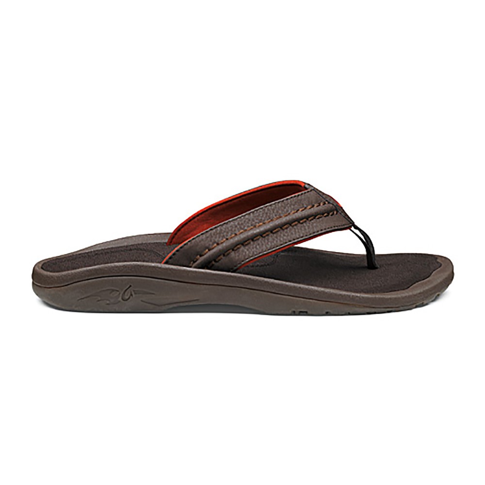 Olukai Hokua Mens Flip Flops, Dark Java-Dark Java, swatch