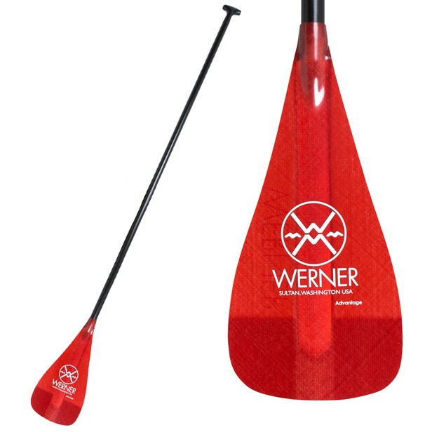 Werner Paddles Advantage 2-Piece Adjustable Stand Up Paddle 2013, Red, swatch