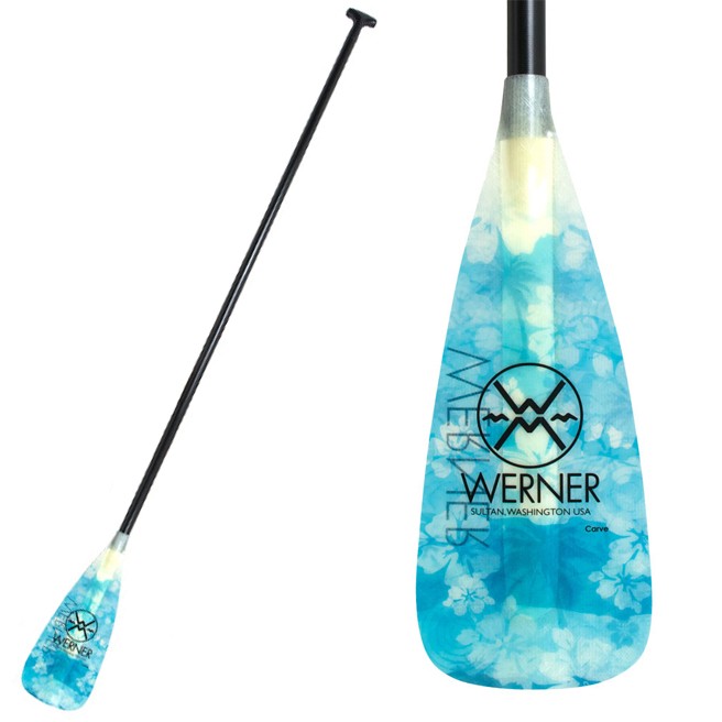 Werner Paddles Carve 2-Piece Adjustable Stand Up Paddle 2013, Beach Azul, medium