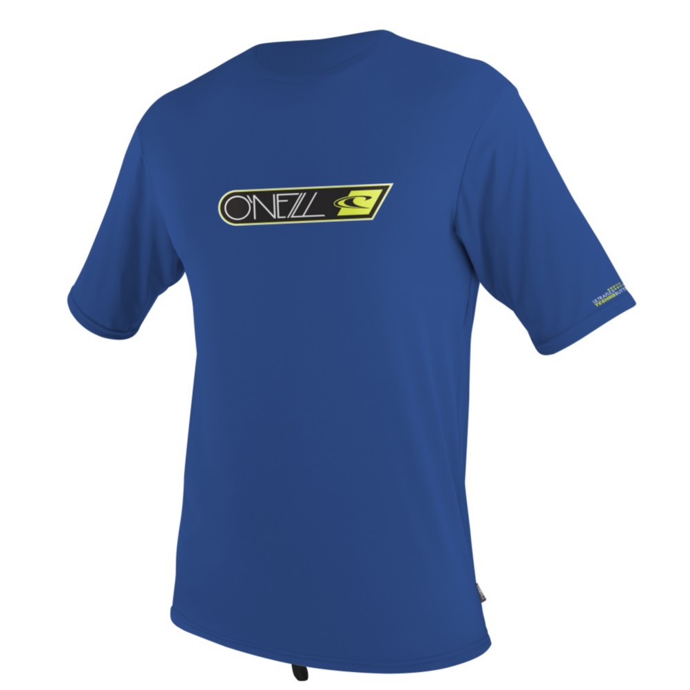 O'Neill Skins Hyperfreak Short Sleeve Mens Rash Guard, Fathom Blue, swatch