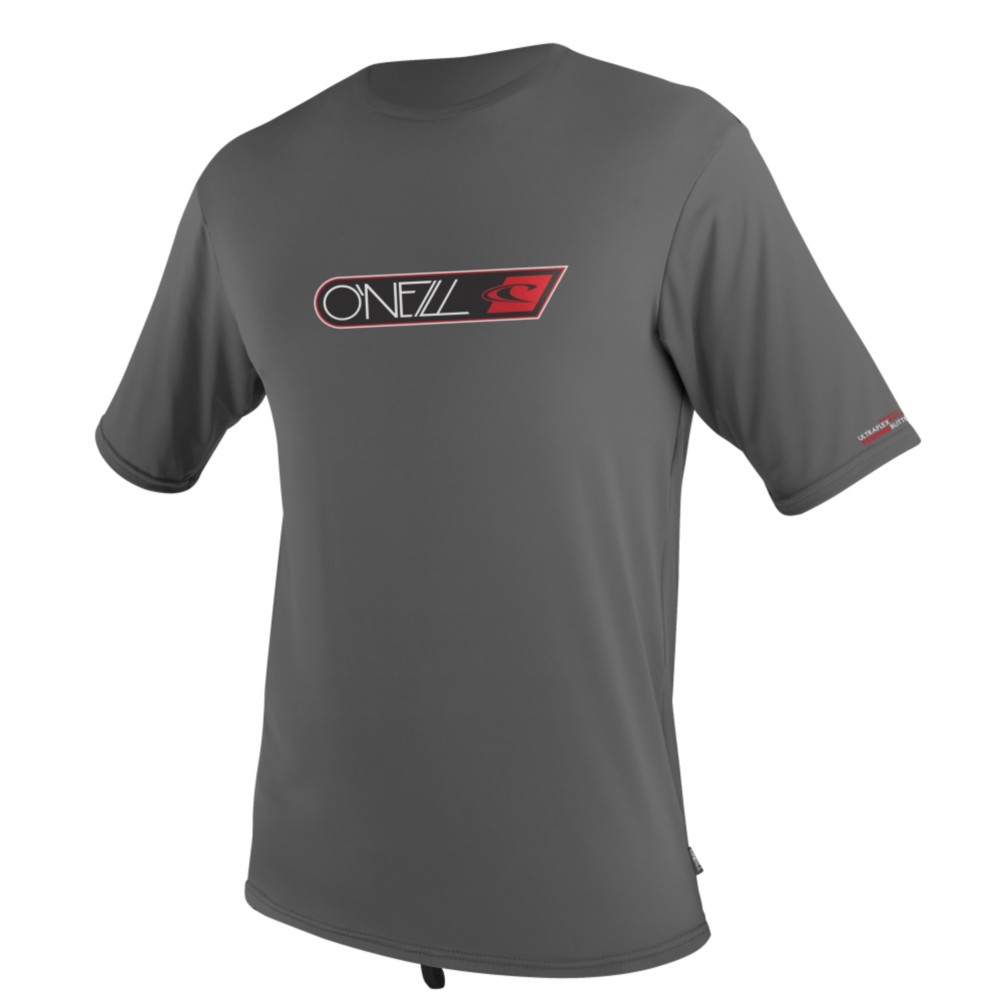 O'Neill Skins Hyperfreak Short Sleeve Mens Rash Guard, Graphite, swatch