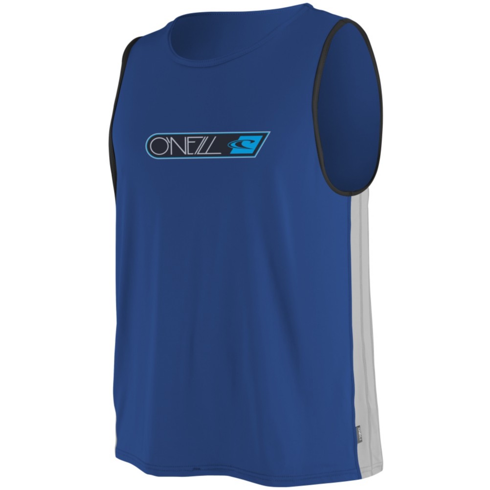 O'Neill Skins Hyperfreak Tank Mens Rash Guard, Fathom Blue-Flint-Black, medium