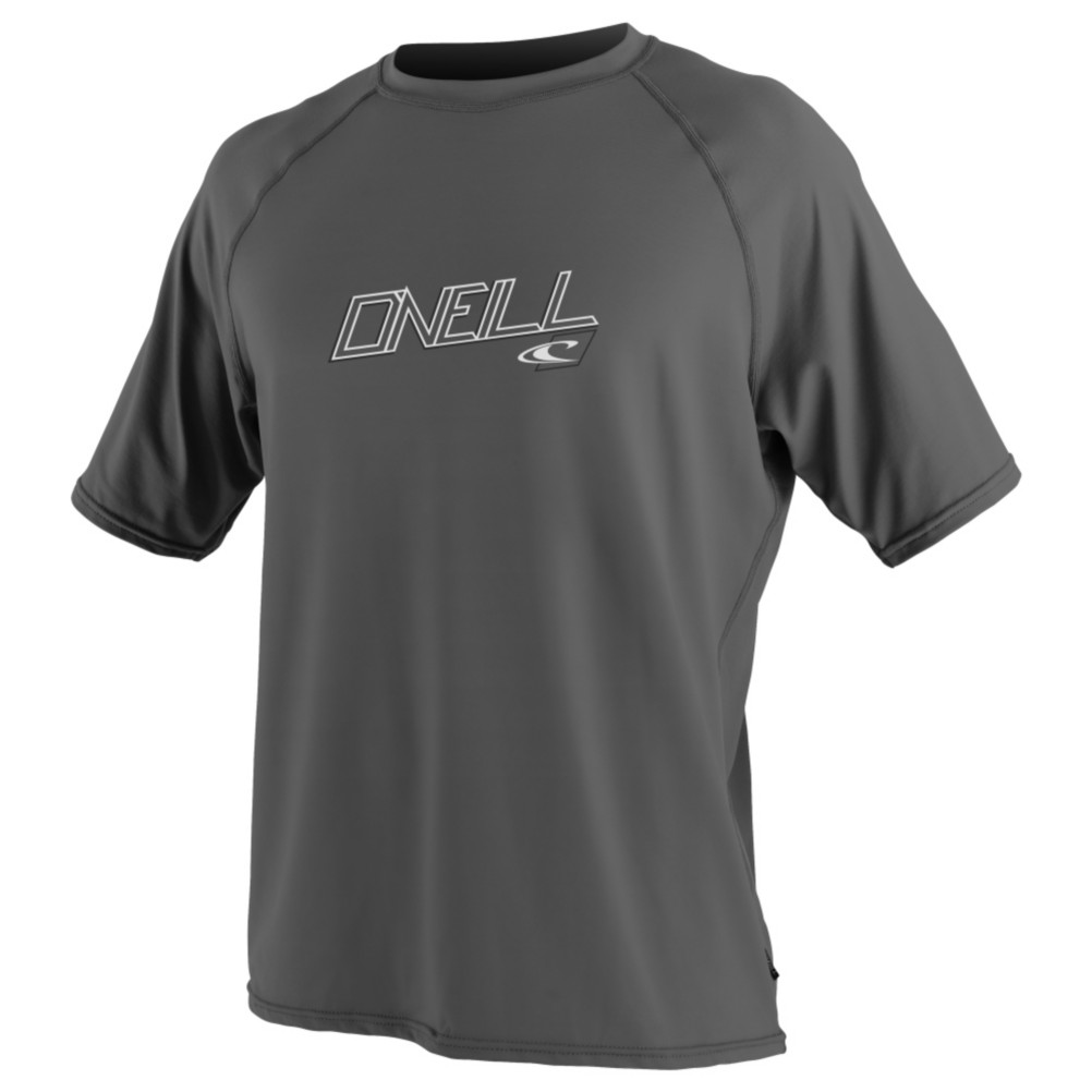 O'Neill 24/7 Tech Short Sleeve Crew Mens Rash Guard, Graphite, swatch