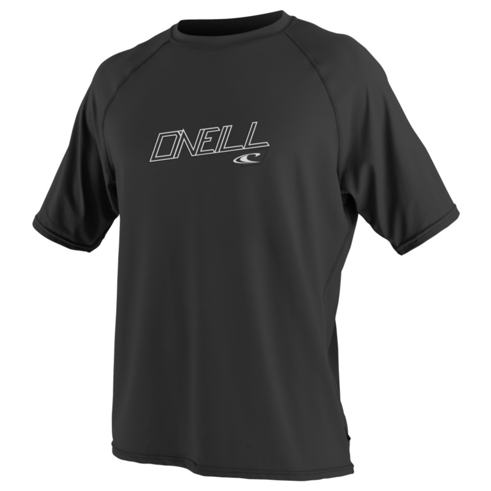 O'Neill 24/7 Tech Short Sleeve Crew Mens Rash Guard, Black, medium