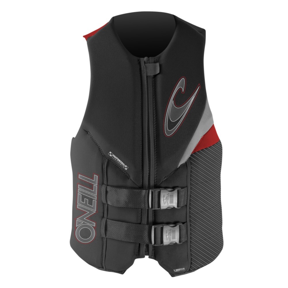O'Neill Assault L.S. Adult Life Jacket 2013, Graphite-Flint-Red, swatch