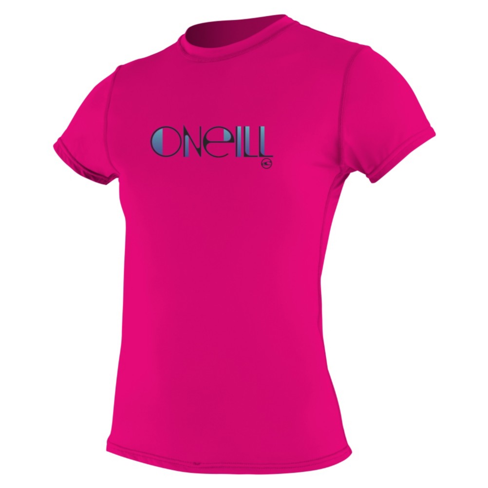 O'Neill Skins Short Sleeve Womens Rash Guard, Watermelon, medium