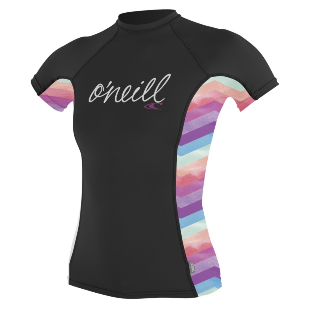 O'Neill JRS Painted Desert Womens Rash Guard, Black-White, medium