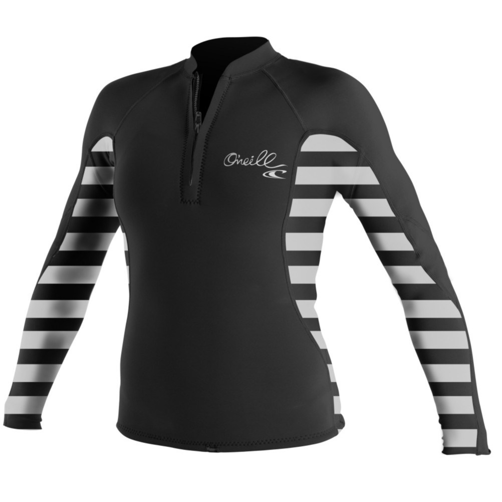O'Neill JRS Stripe Long Sleeve Crew Womens Rash Guard, , medium