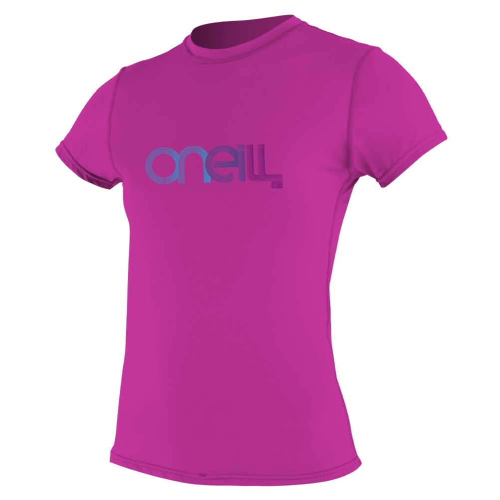O'Neill 24/7 Tech Short Sleeve Crew Womens Rash Guard, Festival, medium