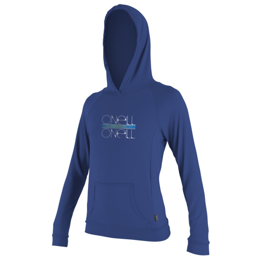 O'Neill 24/7 Tech Long Sleeve Hoodie Womens Rash Guard, Pacific, swatch