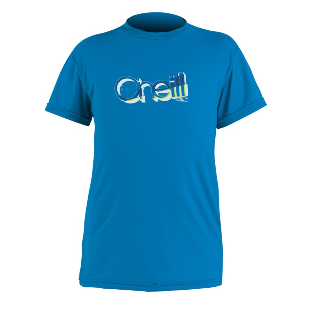 O'Neill Skins Short Sleeve Rash Guard, Brite Blue, medium