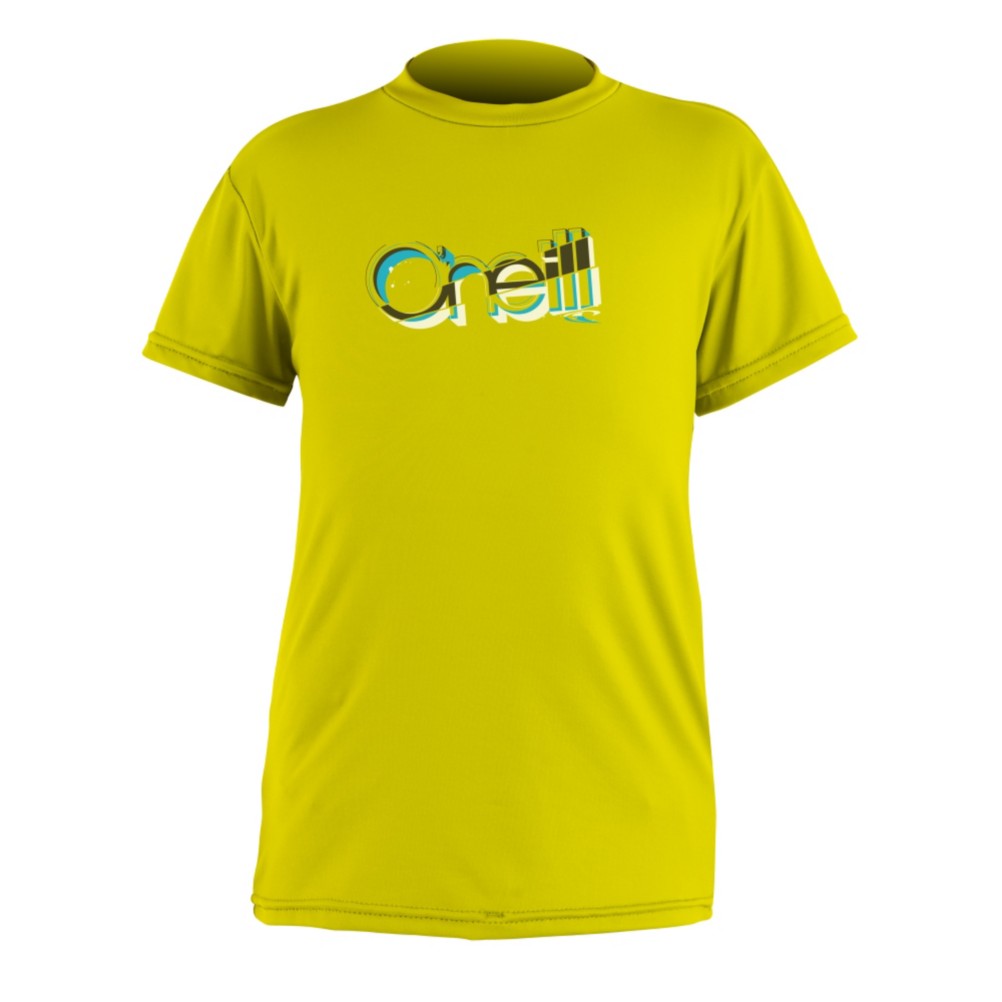 O'Neill Skins Short Sleeve Rash Guard, Yellow, swatch