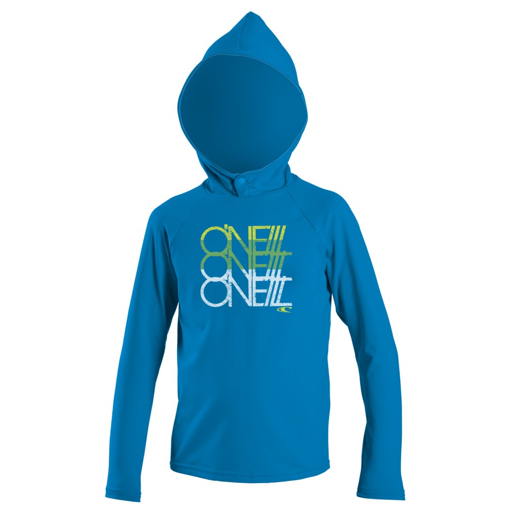 O'Neill Skins Hoodie Rash Guard, Brite Blue, medium