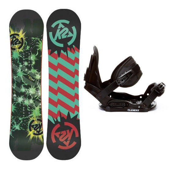 K2 Mini Turbo Kids Snowboard and Binding Package 2013, 100cm, medium