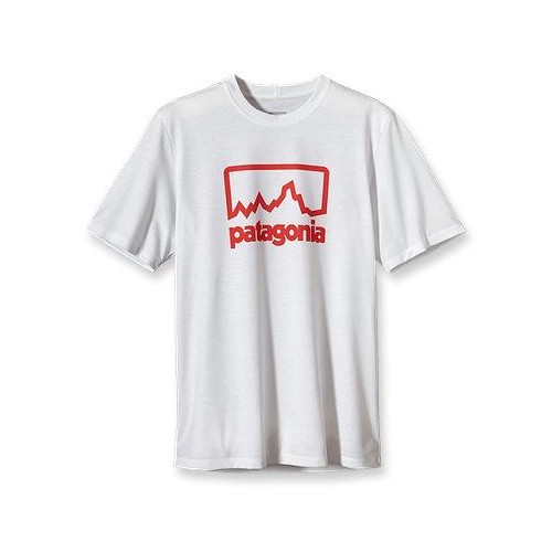 Patagonia Polarized T-Shirt, Outline Logo White, swatch