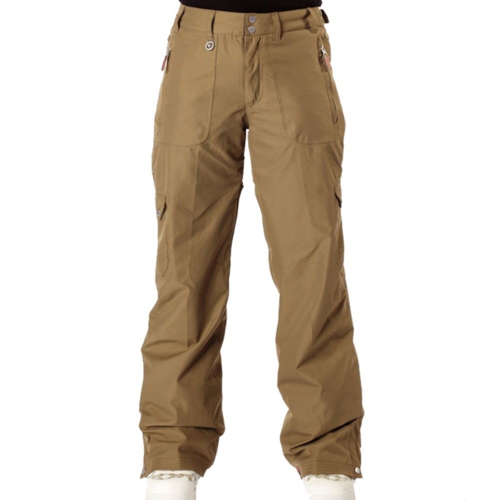 Roxy Golden Track Insulated Womens Snowboard Pants, Military, medium