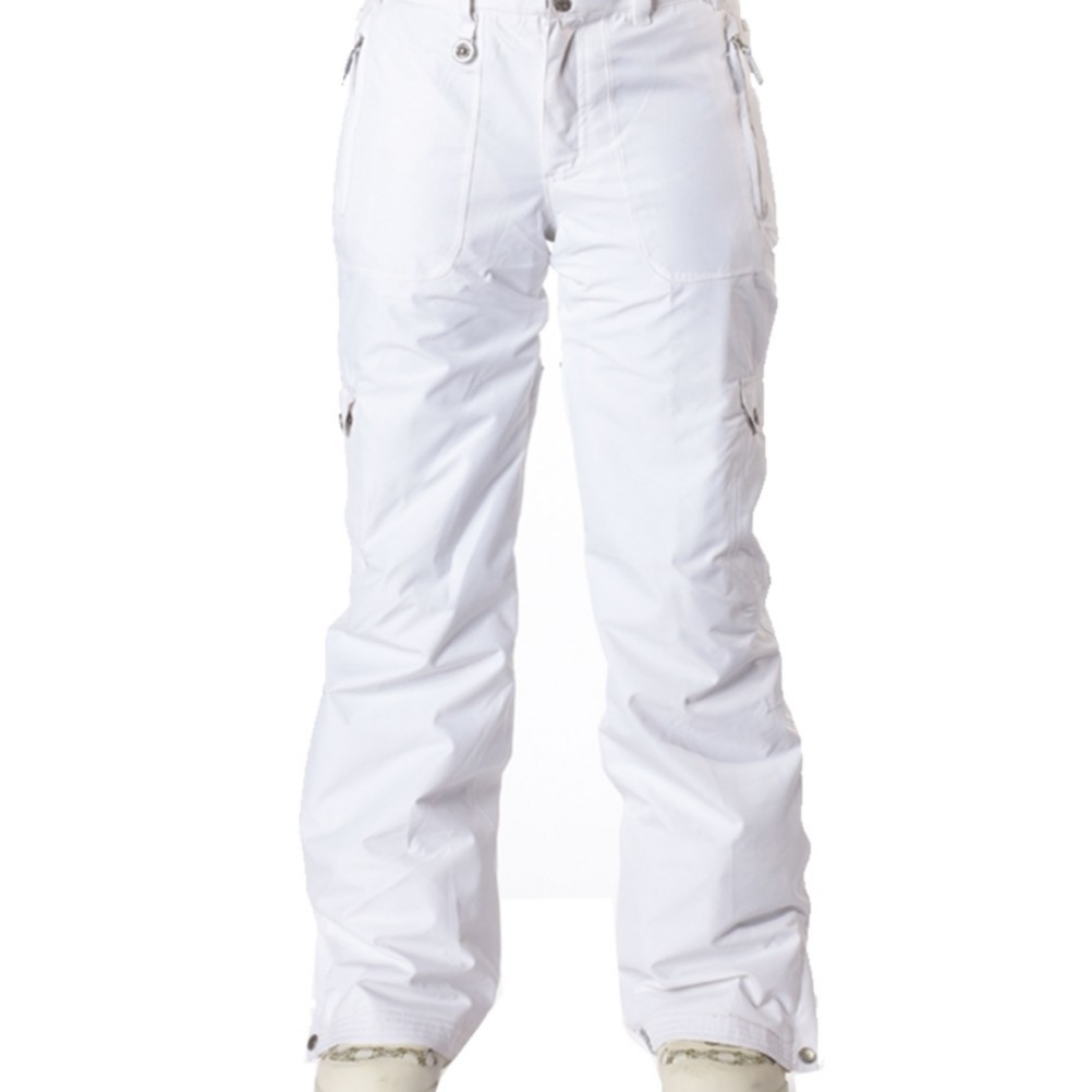 Roxy Golden Track Insulated Womens Snowboard Pants, White, swatch
