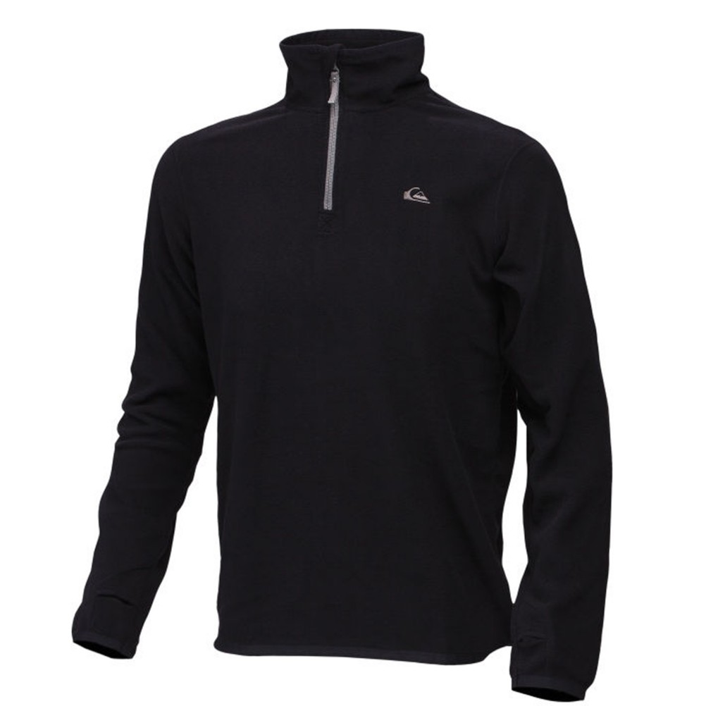 Quiksilver Aker Half Zip Mens Mid Layer, Black, medium
