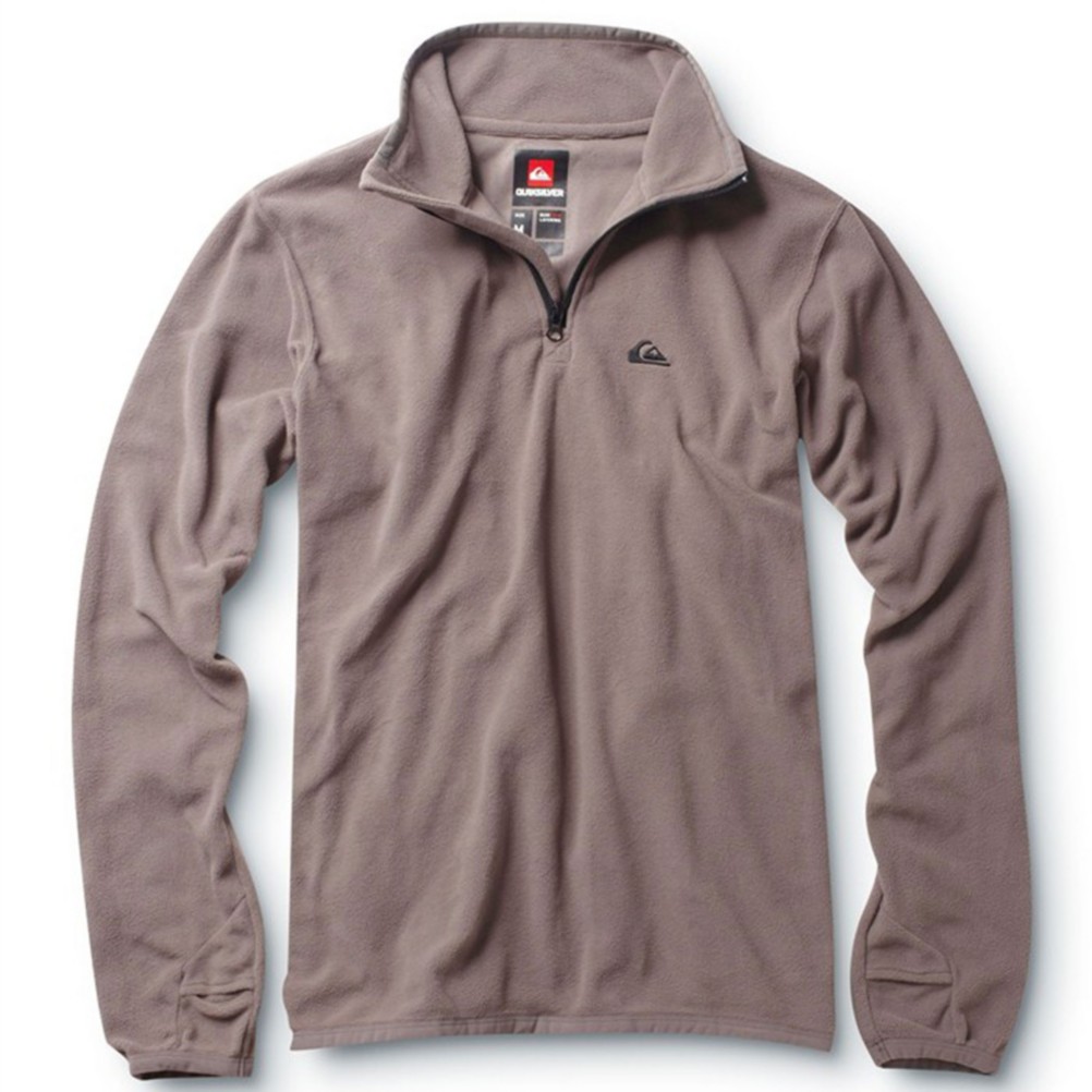 Quiksilver Aker Half Zip Mens Mid Layer, Smoke Stripe, swatch