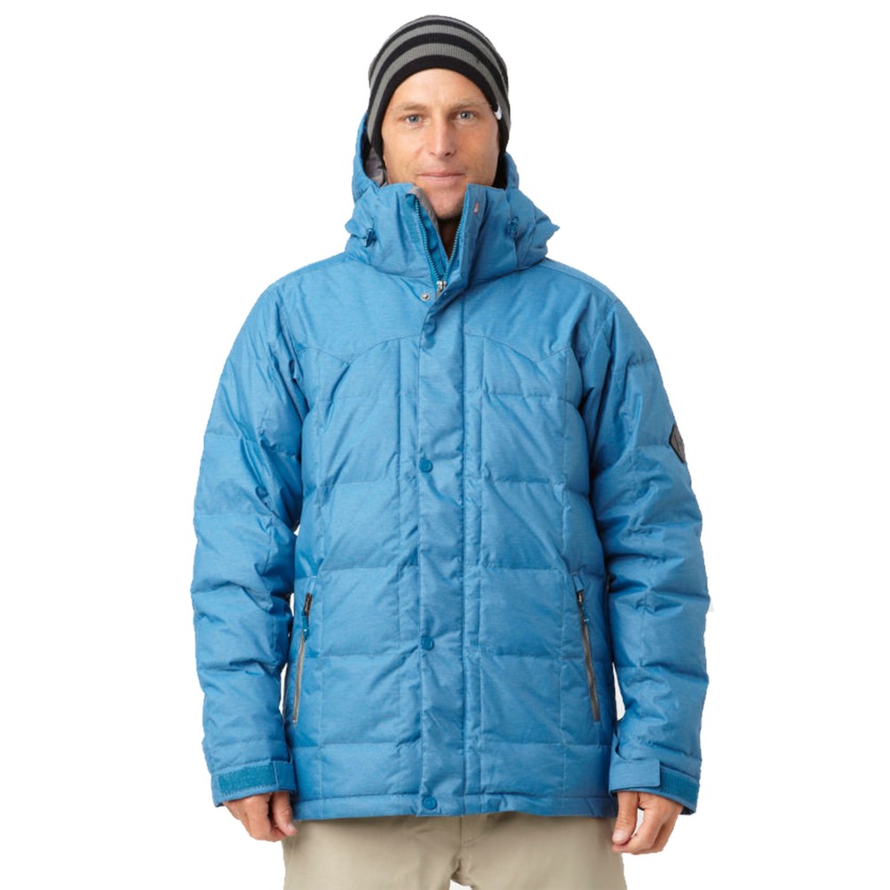 Quiksilver Caiman Down Mens Insulated Snowboard Jacket, Blue Stone, swatch