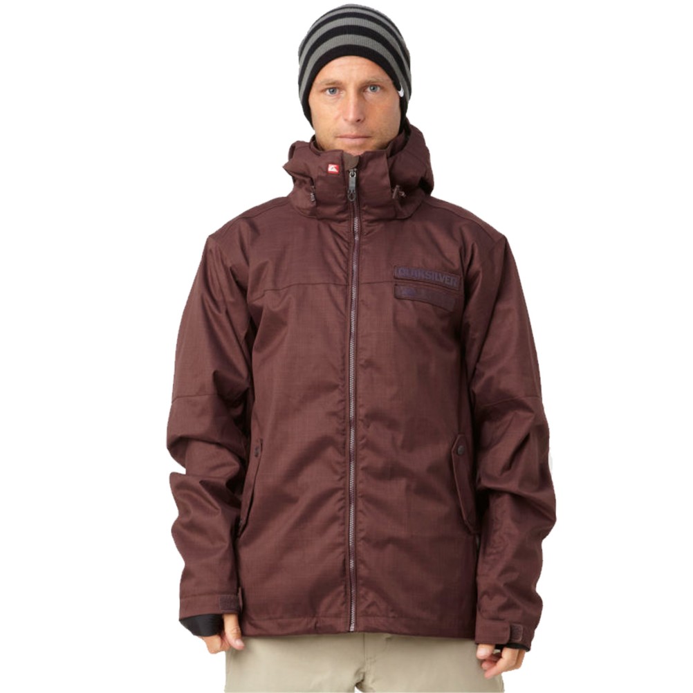 Quiksilver Player Mens Insulated Snowboard Jacket, Burgundy, medium