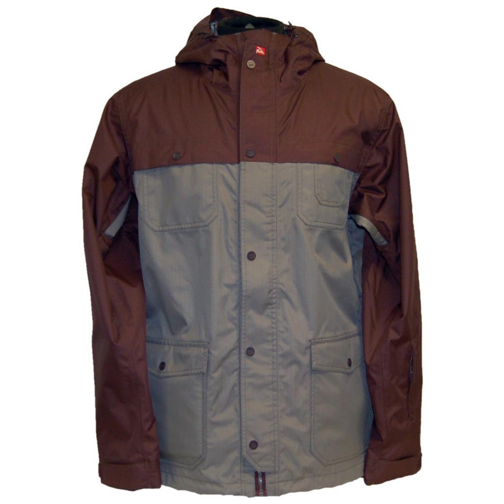 Quiksilver Rocks Mens Shell Snowboard Jacket, Burgundy, medium
