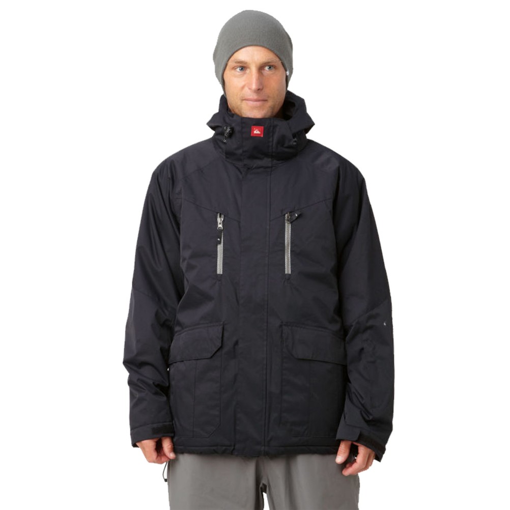 Quiksilver Piranha 5K Mens Shell Snowboard Jacket, Black, swatch