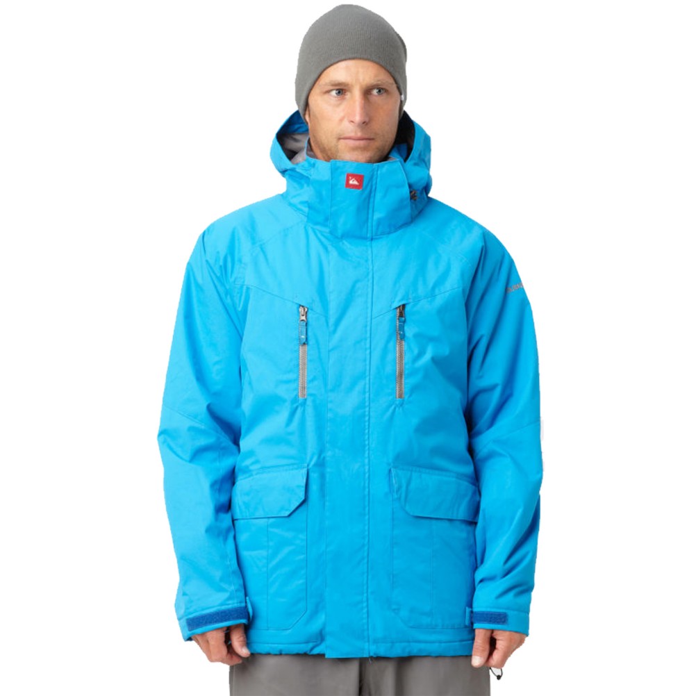 Quiksilver Piranha 5K Mens Shell Snowboard Jacket, Blue, swatch