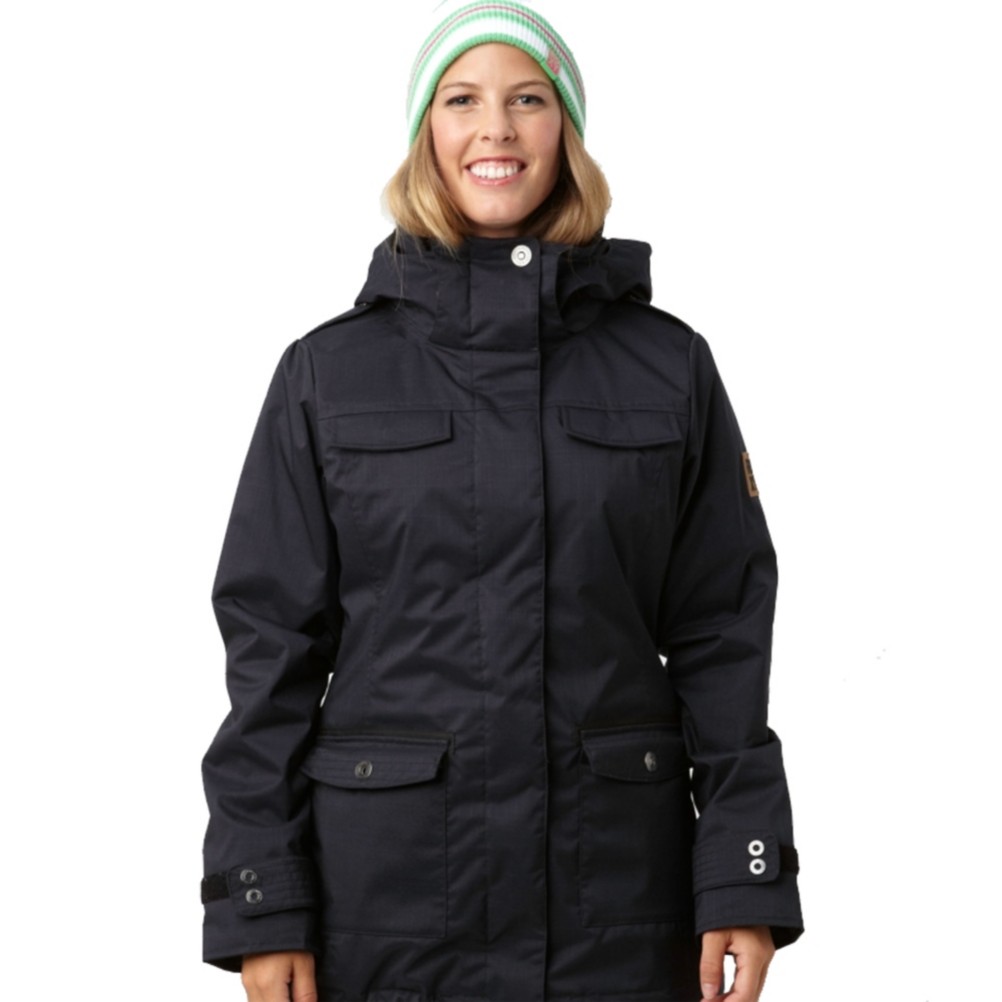 Roxy Wild Womens Insulated Snowboard Jacket, True Black, swatch
