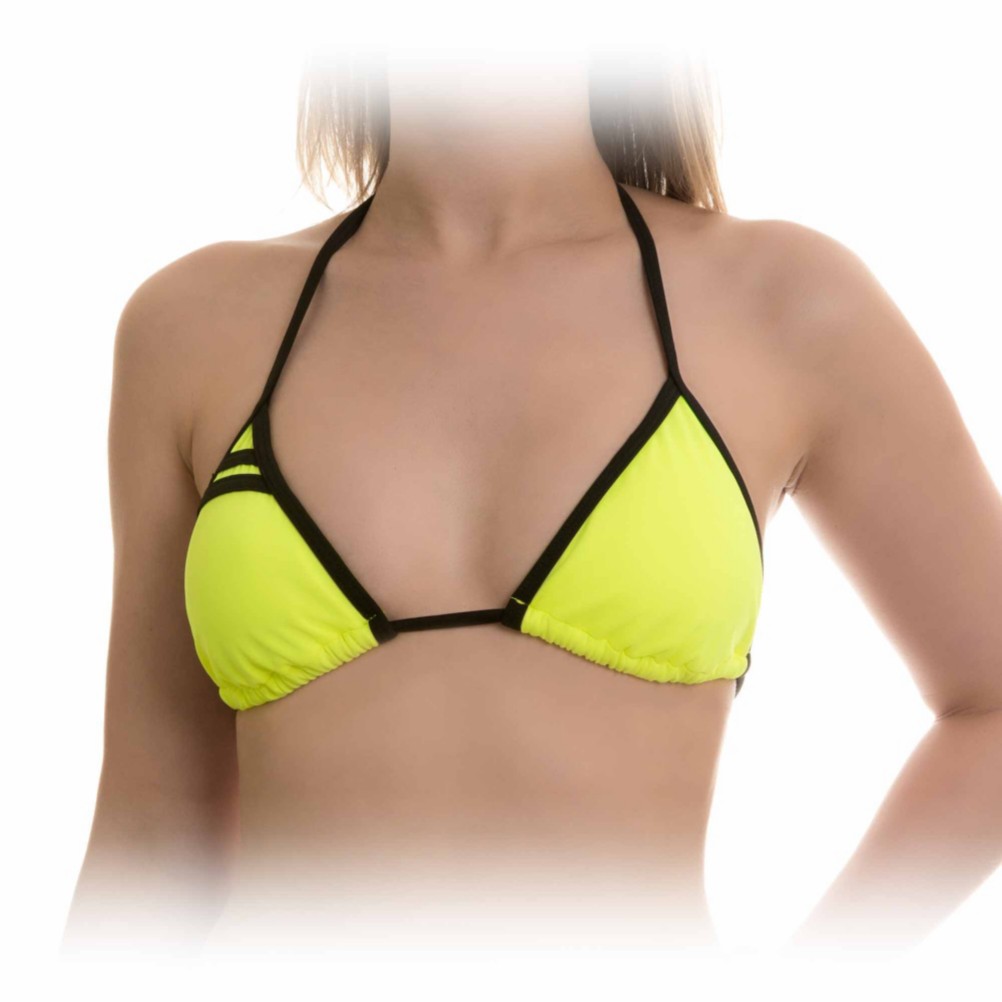 Hurley Block Party Tri Party Bathing Suit Top, Yellow, swatch