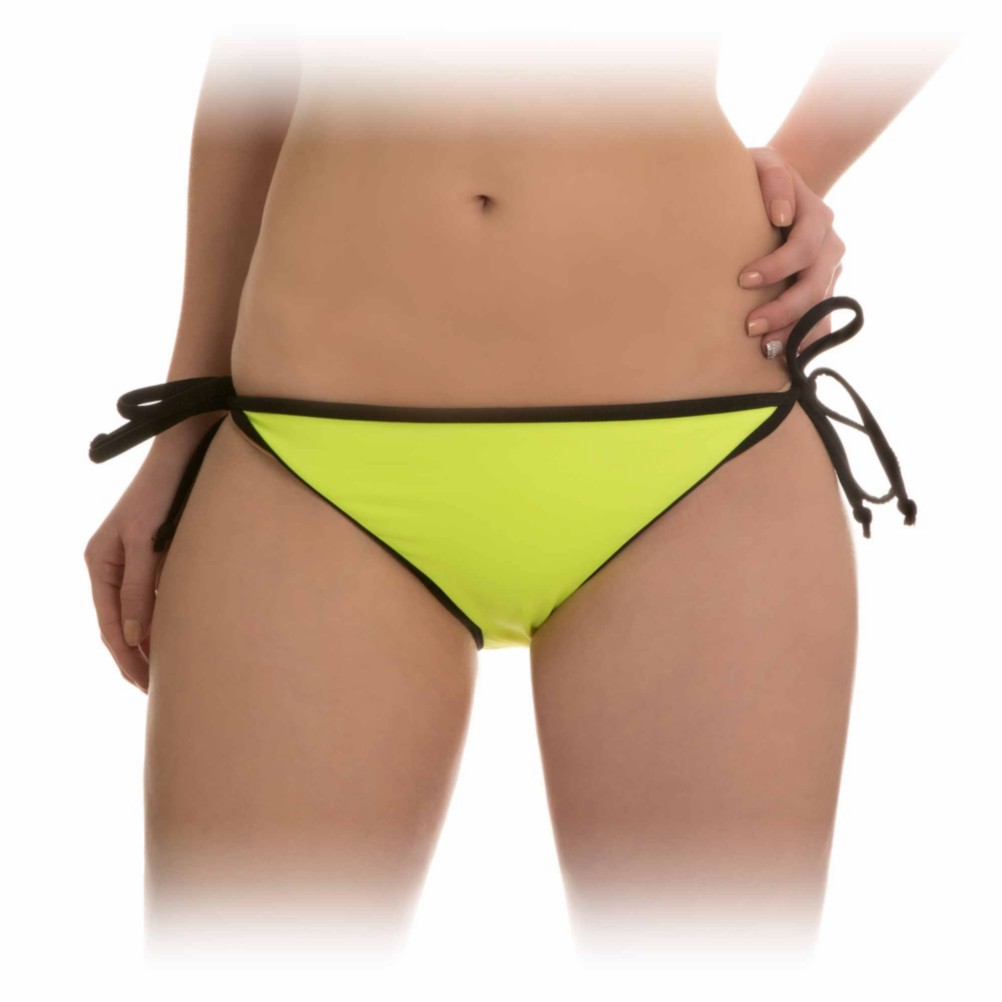Hurley Block Party Tie Side Bathing Suit Bottoms, Yellow, swatch