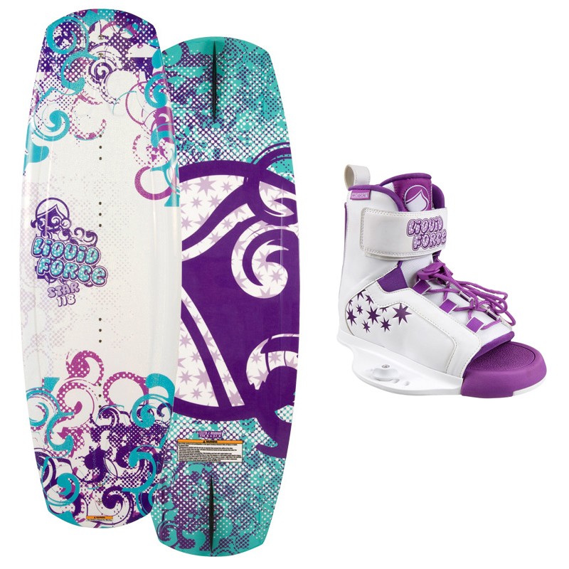 Liquid Force Star Kids Wakeboard With Liquid Force Star Girls Wakeboard Bindings 2013, 118cm, medium
