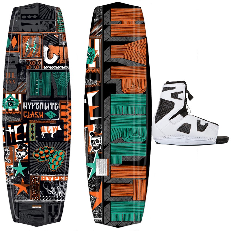Hyperlite Clash Wakeboard With Hyperlite Team OT Wakeboard Bindings 2013, , medium