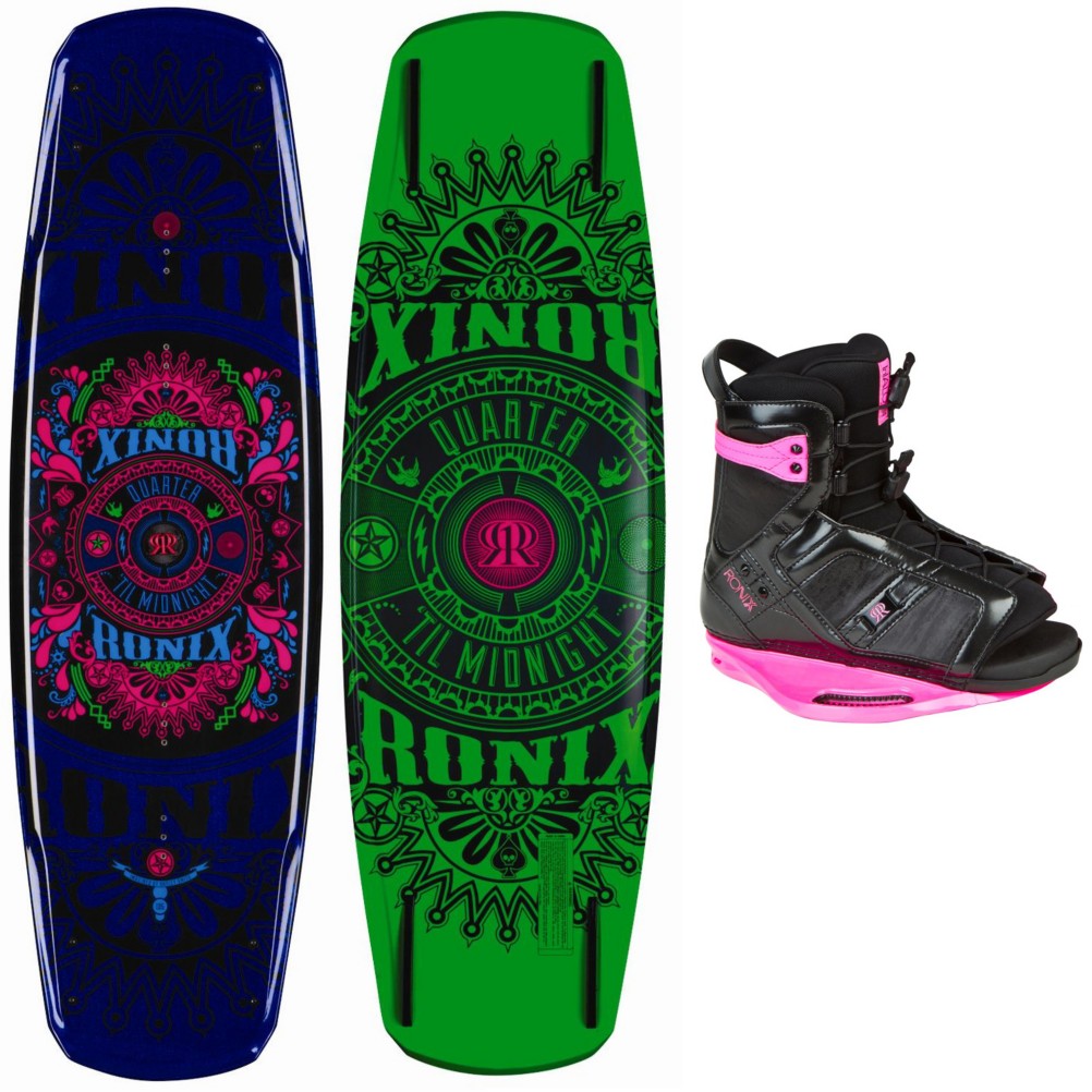 Ronix Quarter Til Midnight Womens Wakeboard With Ronix Halo Wakeboard Bindings 2013, , medium