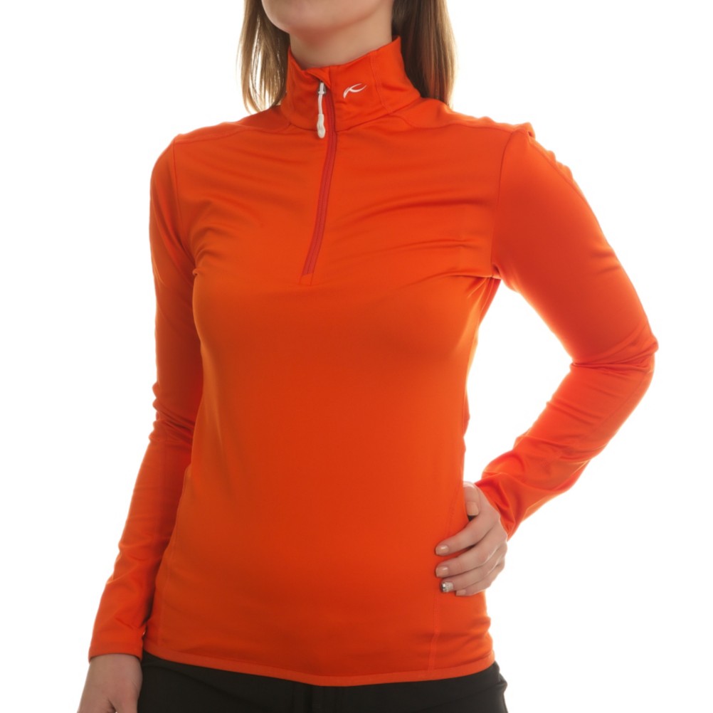 KJUS Element Half Zip Womens Mid Layer, Red Orange, swatch