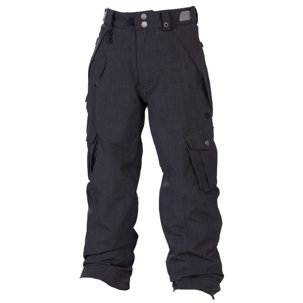 686 Smarty Original Cargo Kids Snowboard Pants, Gunmetal Linen Denim, swatch