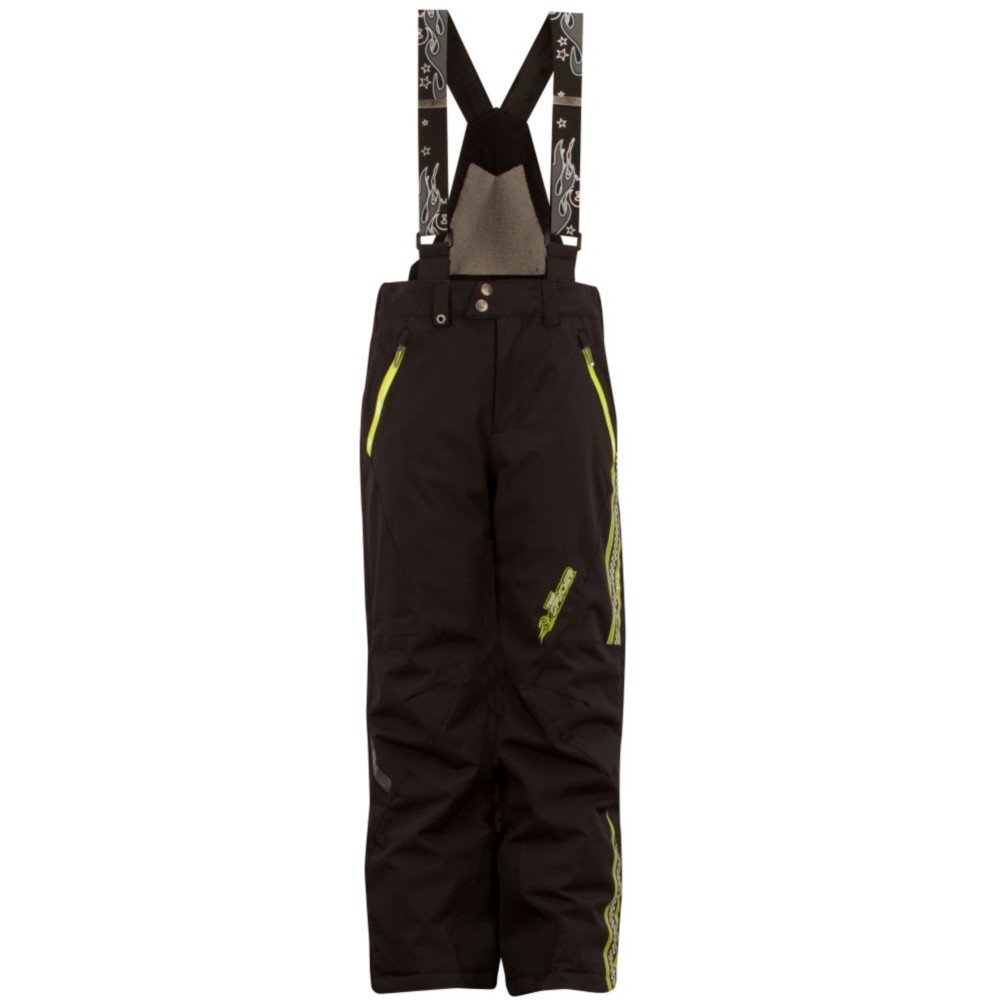 Spyder Team Kids Ski Pants, Black-Sharp Lime, medium