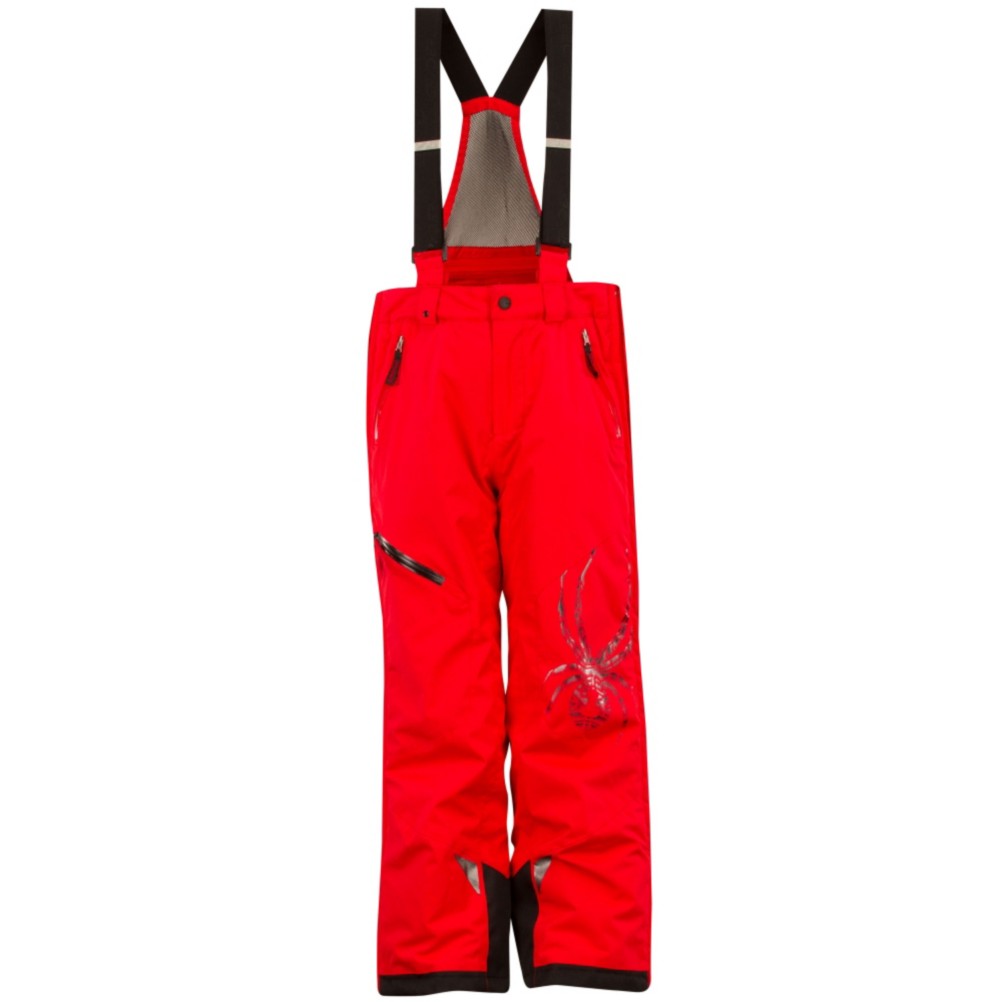 Spyder Avenger Kids Ski Pants, Red-Black, swatch