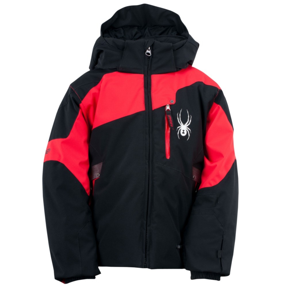 Spyder Mini Leader Toddler Ski Jacket, Black-Red-Black, swatch