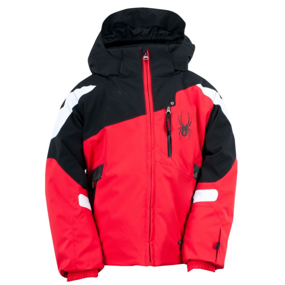 Spyder Mini Leader Toddler Ski Jacket, Red-Black-White, swatch