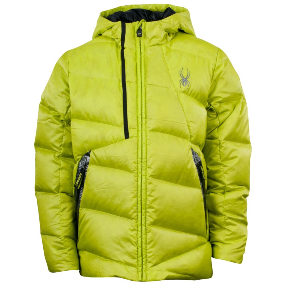 Spyder Upside Down Boys Ski Jacket, Sharp Lime-Black, medium