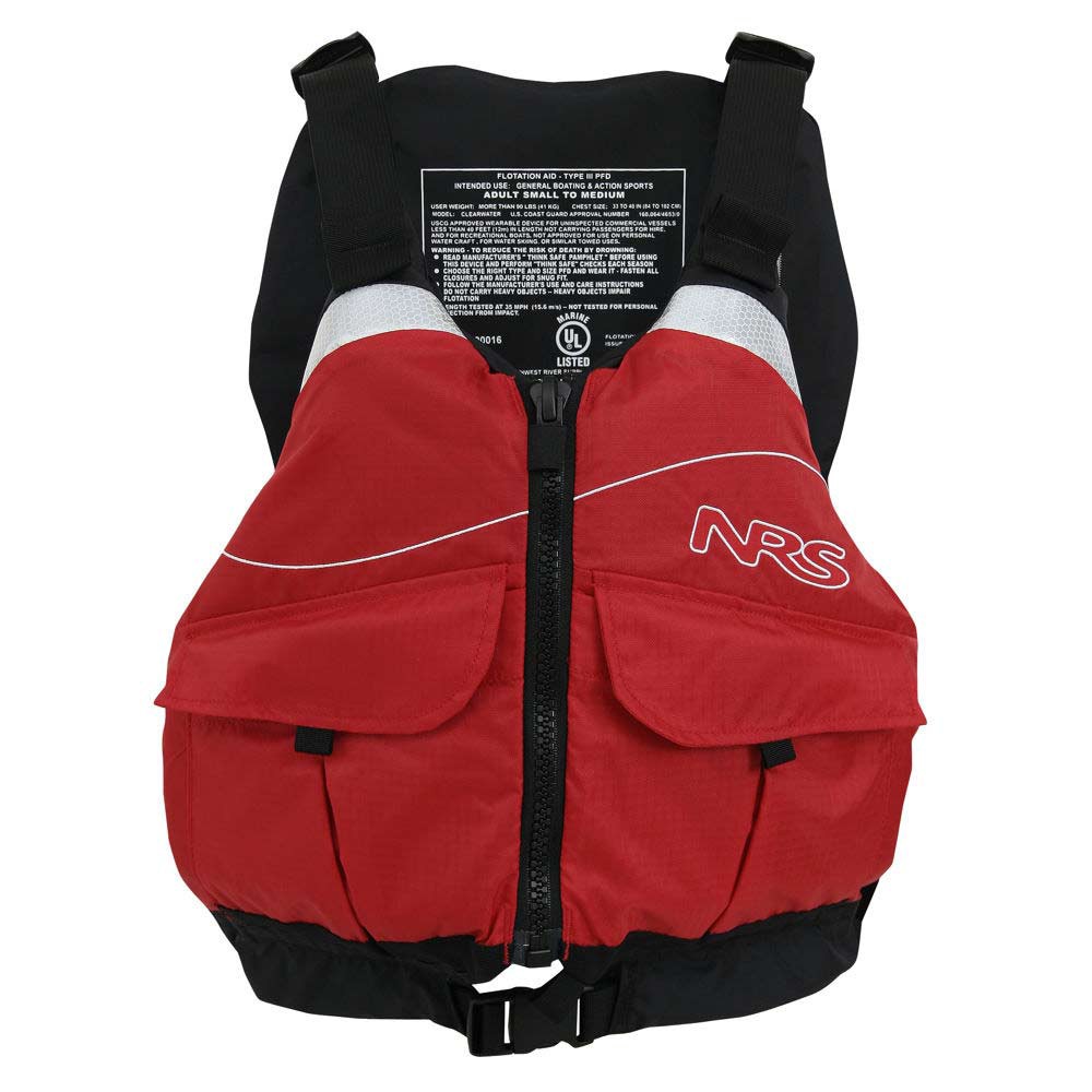 NRS Clearwater PFD Adult Kayak Life Jacket 2013, Red, swatch