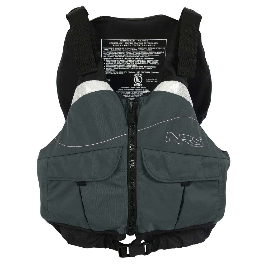 NRS Clearwater PFD Adult Kayak Life Jacket 2013, Charcoal, swatch