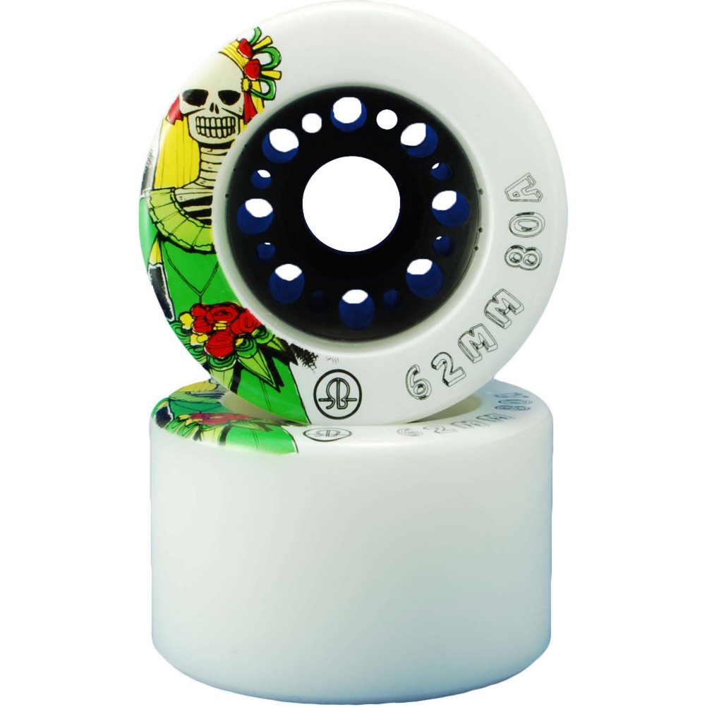 Rollerbones Day Of The Dead Roller Skate Wheels - 8 Pack 2013, 80a, medium