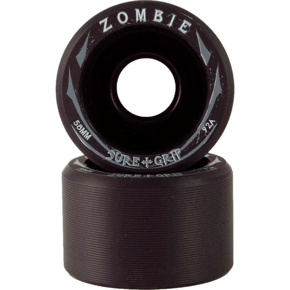 Sure Grip International Zombie Roller Skate Wheels - 8 Pack 2013, Black-Black, medium