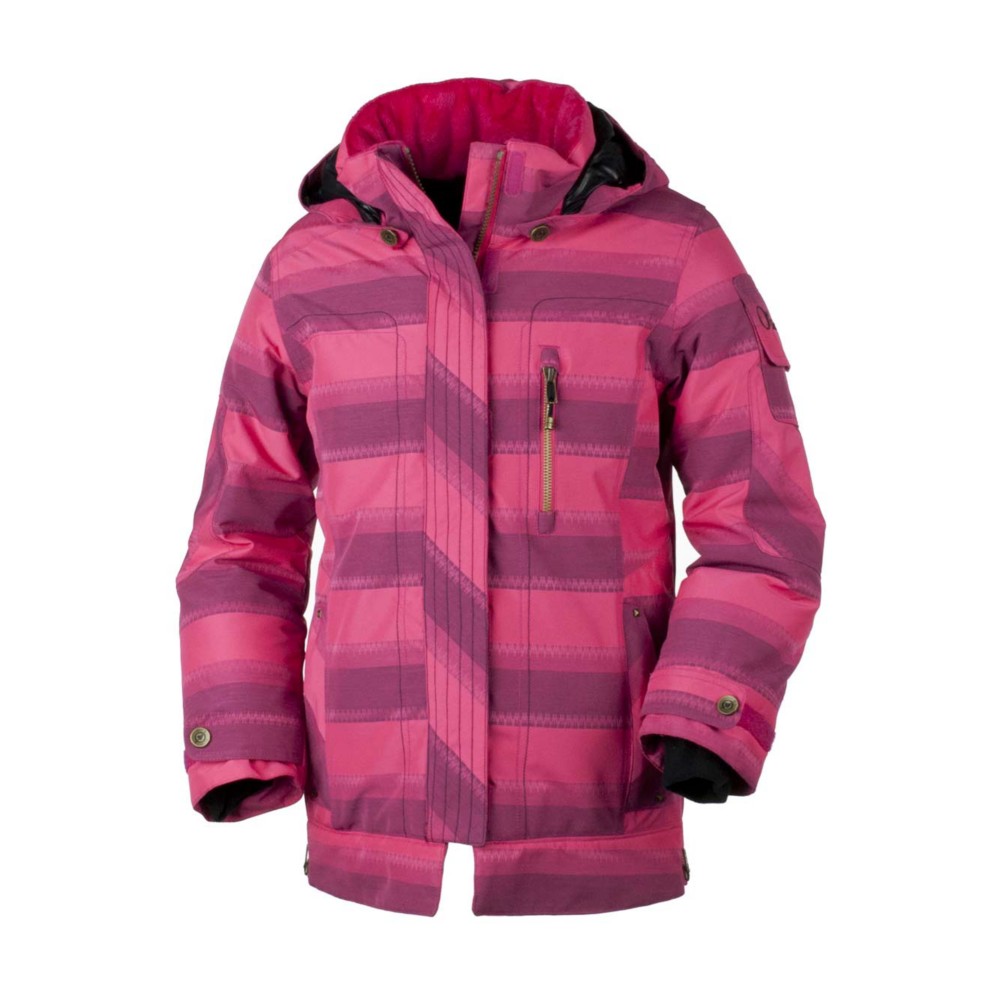 Obermeyer Iconic Girls Ski Jacket, Hibiscus Stripe Jacquard, swatch