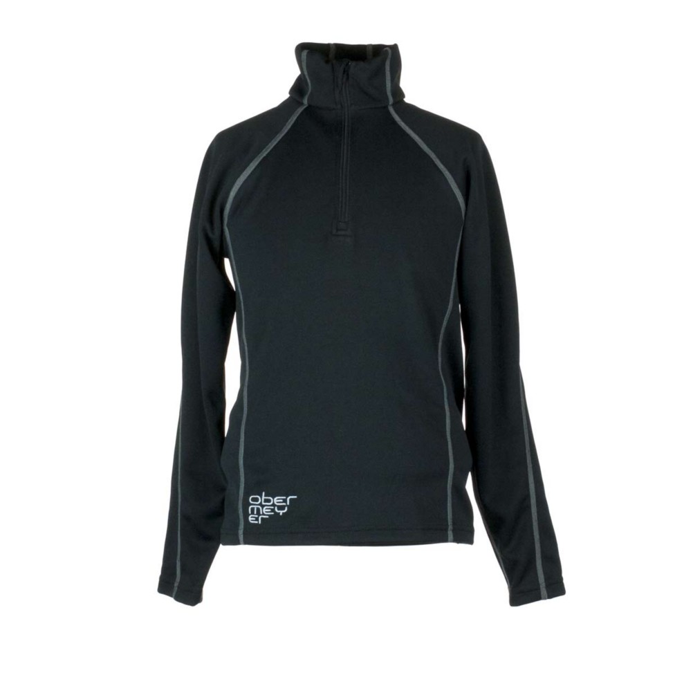 Obermeyer Flex Zip Top Kids Midlayer, Black, swatch