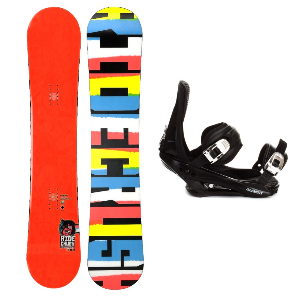 Ride Crush Snowboard and Binding Package, 155cm, medium